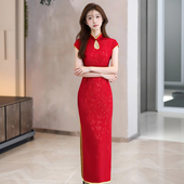 民国风复古长款 轻款 改良文艺日常可穿夏季 礼仪旗袍气质优雅高贵