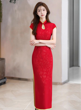 轻款改良文艺日常可穿夏季民国风复古长款礼仪旗袍气质优雅高贵