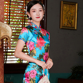 改良版 大码 连衣裙复古旗袍优雅年轻少女蚀骨轻熟日常中国风中长裙