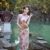 高端气质改良旗袍女 少女年轻款 复古中国风古法传统民国风苏式 长款