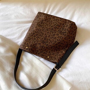 大容量托特限定包斜挎包挎包早秋包包复古豹纹南风单肩容量女包