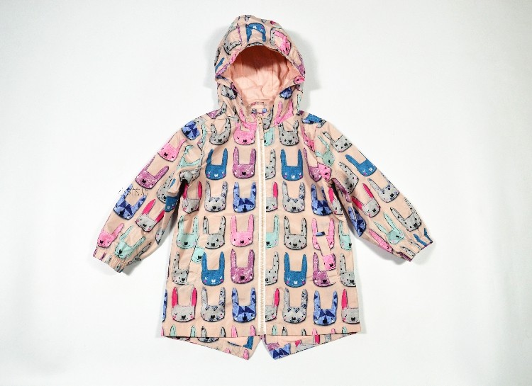 英国NE*T女小童浅粉色彩色卡通兔子涂鸦中长款风衣特惠1-3岁,童装/婴儿装/亲子装,风衣,淘宝优惠券,粉丝福利购,淘宝优惠卷