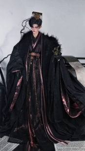 【云霄】BJD三分,四分,叔体古装古风娃衣大全套大袖衫黑粉