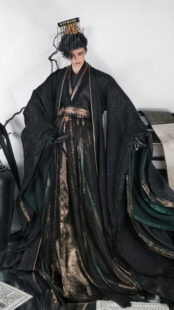 【云霄】BJD三分,四分,叔体古装古风娃衣大全套大袖衫权臣黑绿