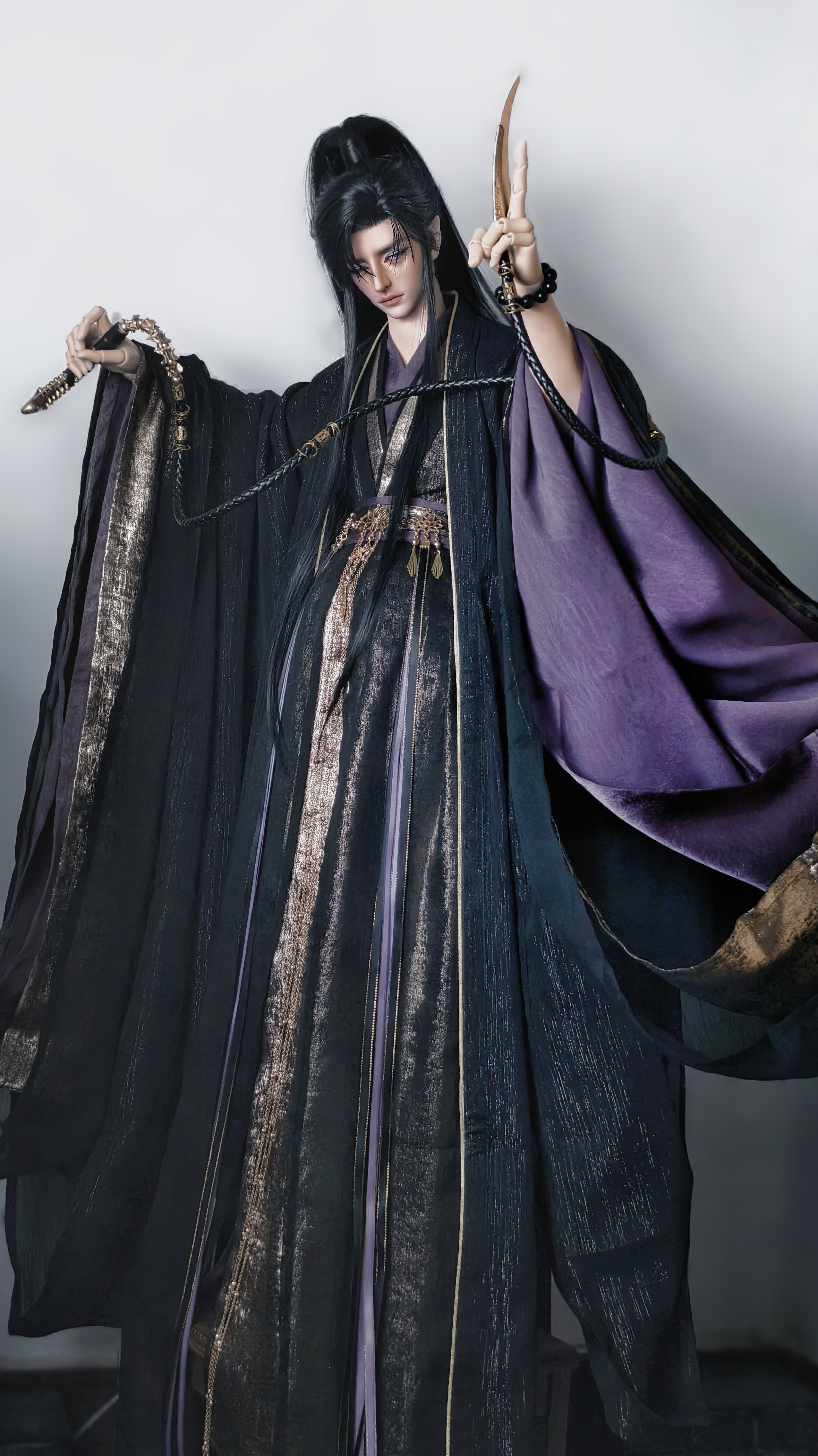 【云霄】BJD三分,四分,叔体古装古风娃衣大全套大袖衫权臣黑紫