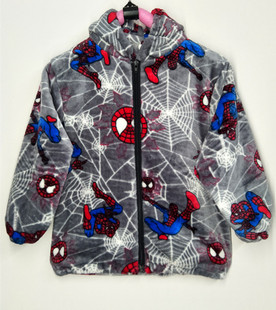 包邮 秋冬新款 儿童法兰绒罩衣加绒双面珊瑚绒连帽羽绒服棉袄防脏衣