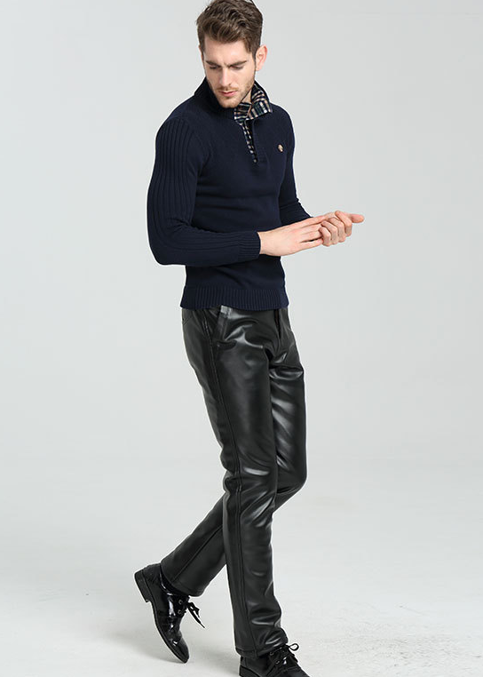 Pantalon cuir homme serré pour jeunesse PU pour hiver - Ref 1480068 Image 1