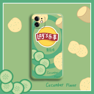 创意乐事薯片iPhone16ProMAX手机壳新款17pro网红14情侣12Pro卡通11全包防摔XS小众7搞怪8PLUS趣味15软壳14