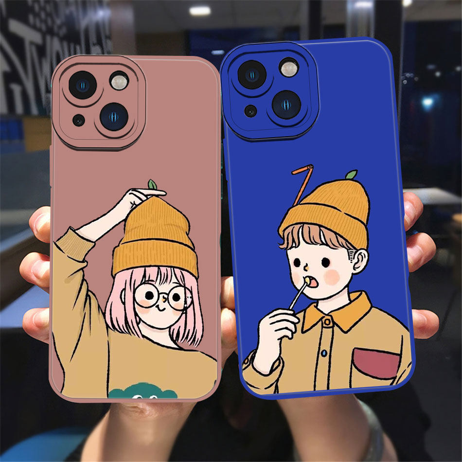 情侣原创动漫苹果16PROMAX手机壳魅眼13全包12Pro防摔11卡通软硅胶7/8Plus潮XR秀恩爱XS新款魅眼镜头保护防摔