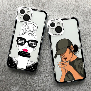 时尚女孩天使眼iphone17/16promax苹果12手机壳11新款XS欧美XR软壳XSMAX伟大的妈妈13Mini透明全包15软壳14