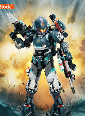 iblock1103城市梦英雄特种部队机器人积木机甲益智拼组装玩具男孩