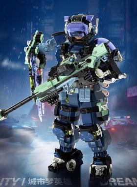 iblock1102飓风行动城市英雄特警积木益智拼装玩具送男友节日礼物