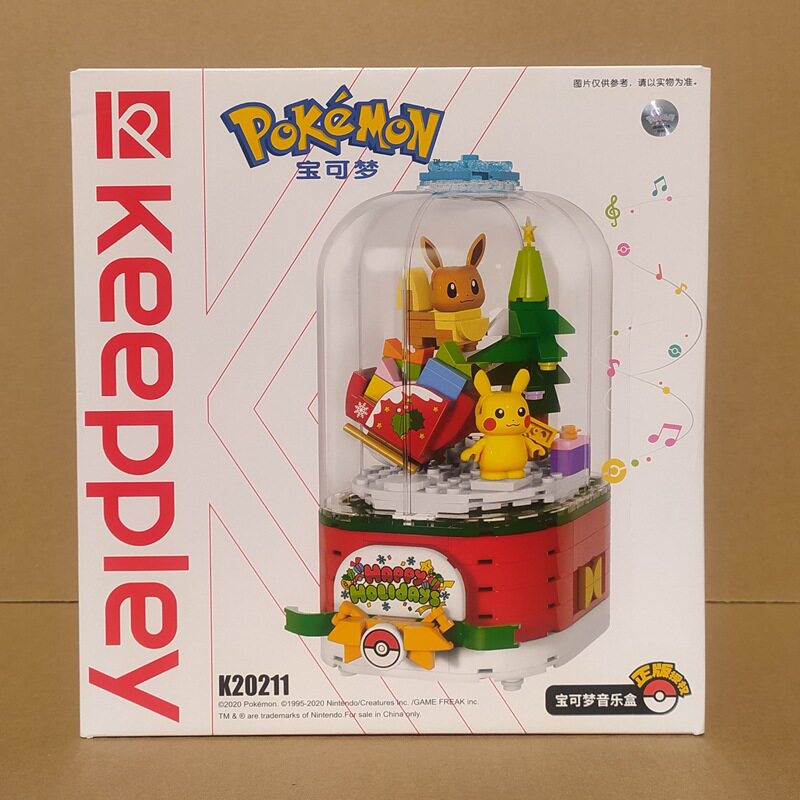 启蒙宝可梦音乐盒K20211旋转八音盒皮卡丘儿童玩具拼装圣诞礼物