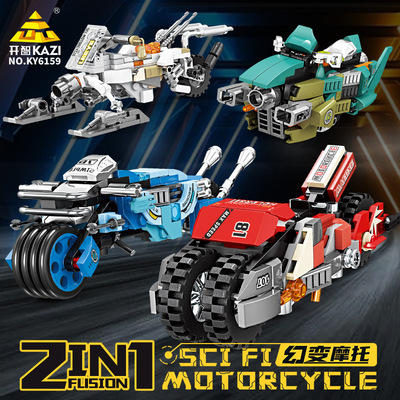 开智6159幻变摩托车摆件模型男孩