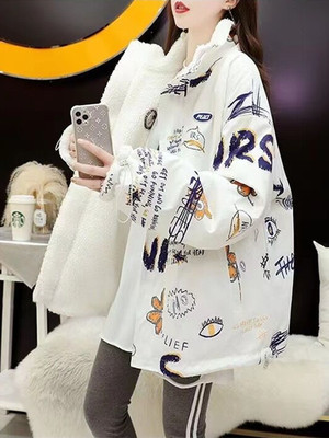 宽松大码加厚羊羔绒外套棉衣棉服