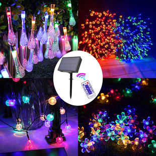 饰灯 太阳能灯串彩灯氛围灯闪灯满天星户外防水过年挂灯庭院布置装
