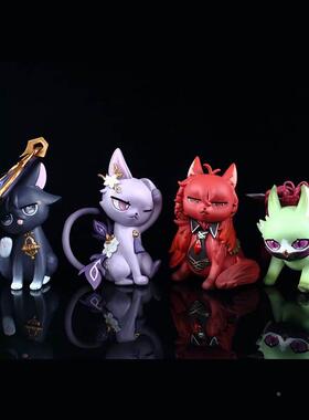 Q版原神手办猫猫散兵刻晴迪卢克久岐忍模型摆件盲盒动漫周边礼物