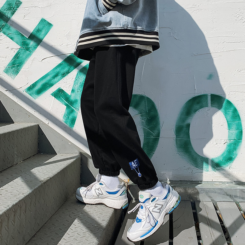 21/春款休閒運動褲寬鬆百搭男女長褲潮