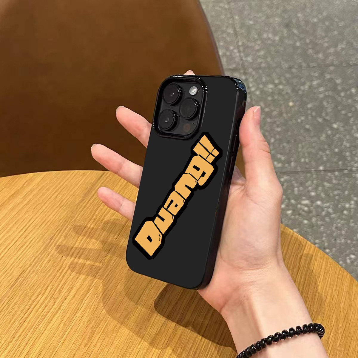 小众个性DUANG英文手机壳适用苹果17promax新款iPhone15亮黑色16pro硅胶13磨砂12男女款11超薄17全包防摔软壳