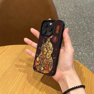 11防摔16pm全包软壳 iphone15亮黑色14pro硅胶13磨砂12小众男女款 新年款 百福葫芦手机壳适用苹果17promax新款