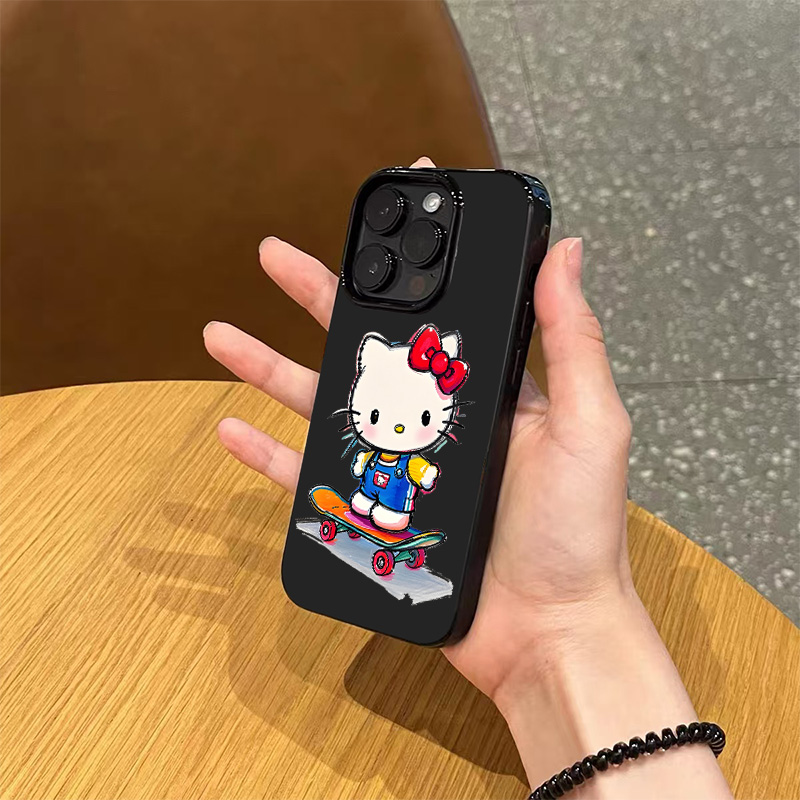 卡通可爱滑板KT猫咪手机壳