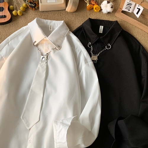 Японский галстук, универсальная трендовая рубашка для отдыха, изысканный стиль, оверсайз