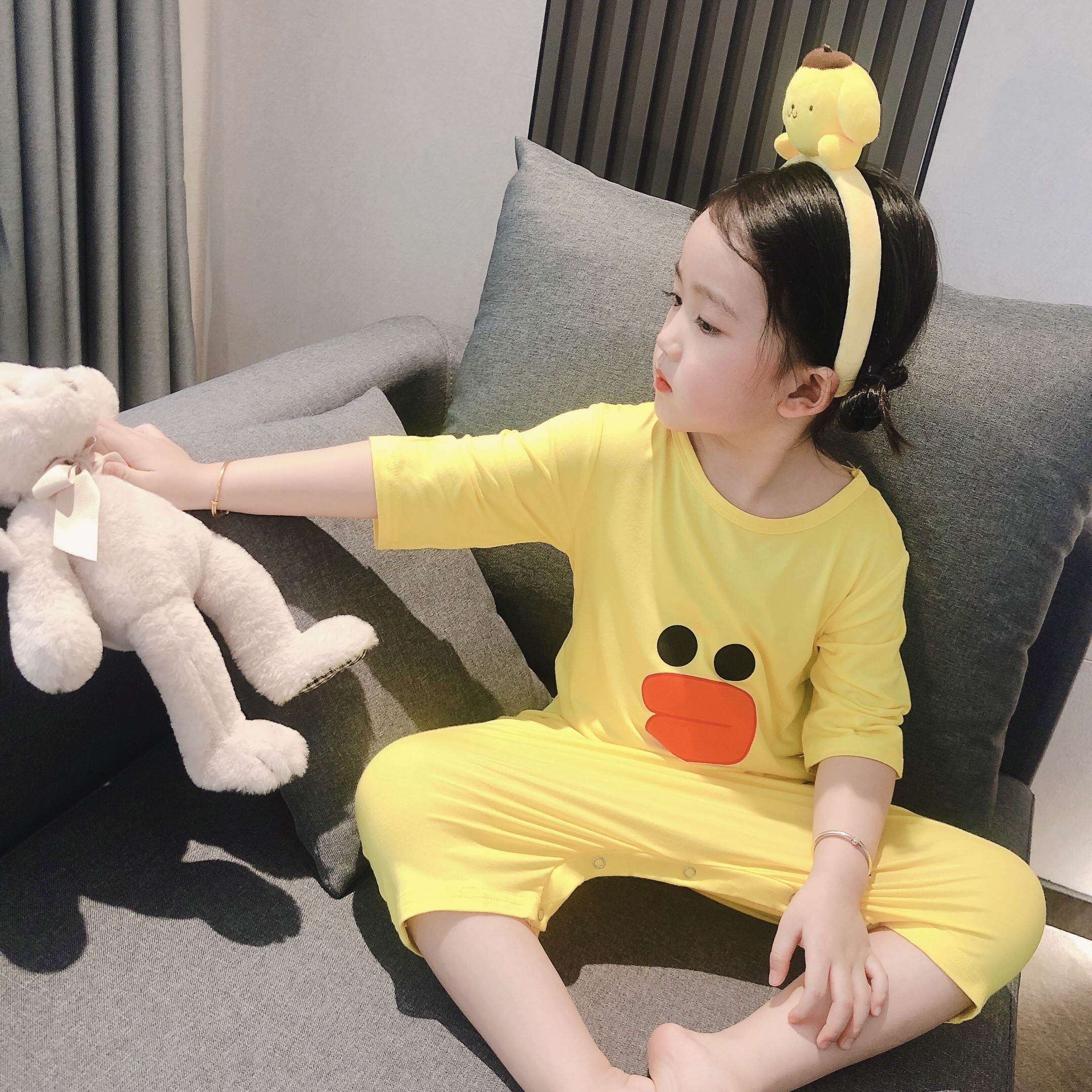 夏季短袖儿童睡衣连体莫代尔