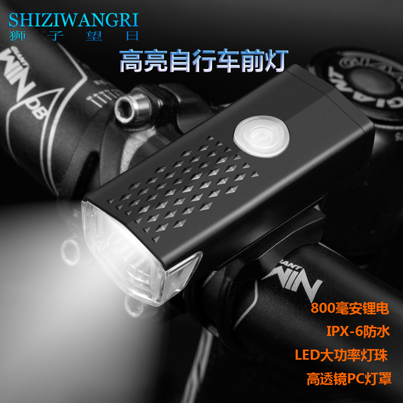 狮子望日儿童平衡车迷你前灯尾灯夜间户外运动照明充电强光手电筒