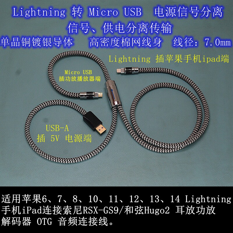 手机转micro信电分离传输OTG线