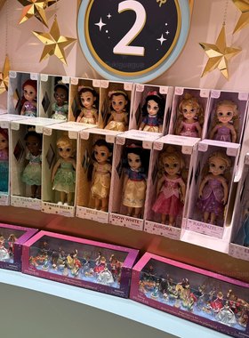 美国Disney迪士尼公主米拉贝美人鱼茉莉莫娜沙龙故事娃娃女孩礼物