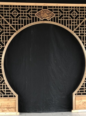 中式隔断玄关仿古风门洞东阳木雕
