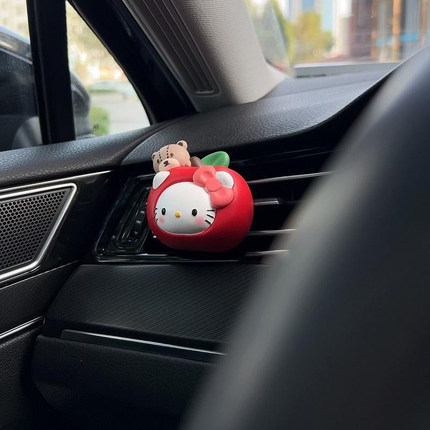 helloKitty2025车载香薰持久创意汽车香水空调出风口装饰KT猫扩香