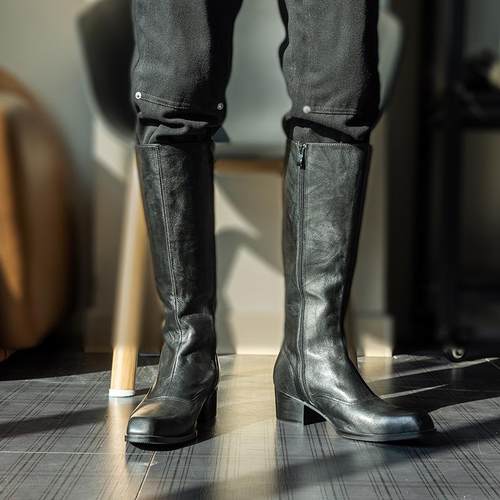 英伦风长靴子男款真皮马靴骑士靴