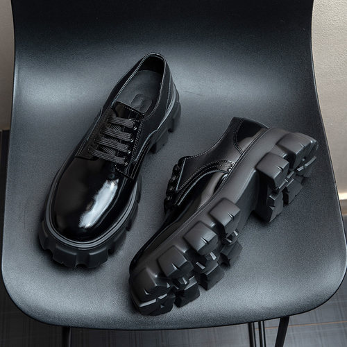 村哥迪郎6cm增高厚底德比鞋男