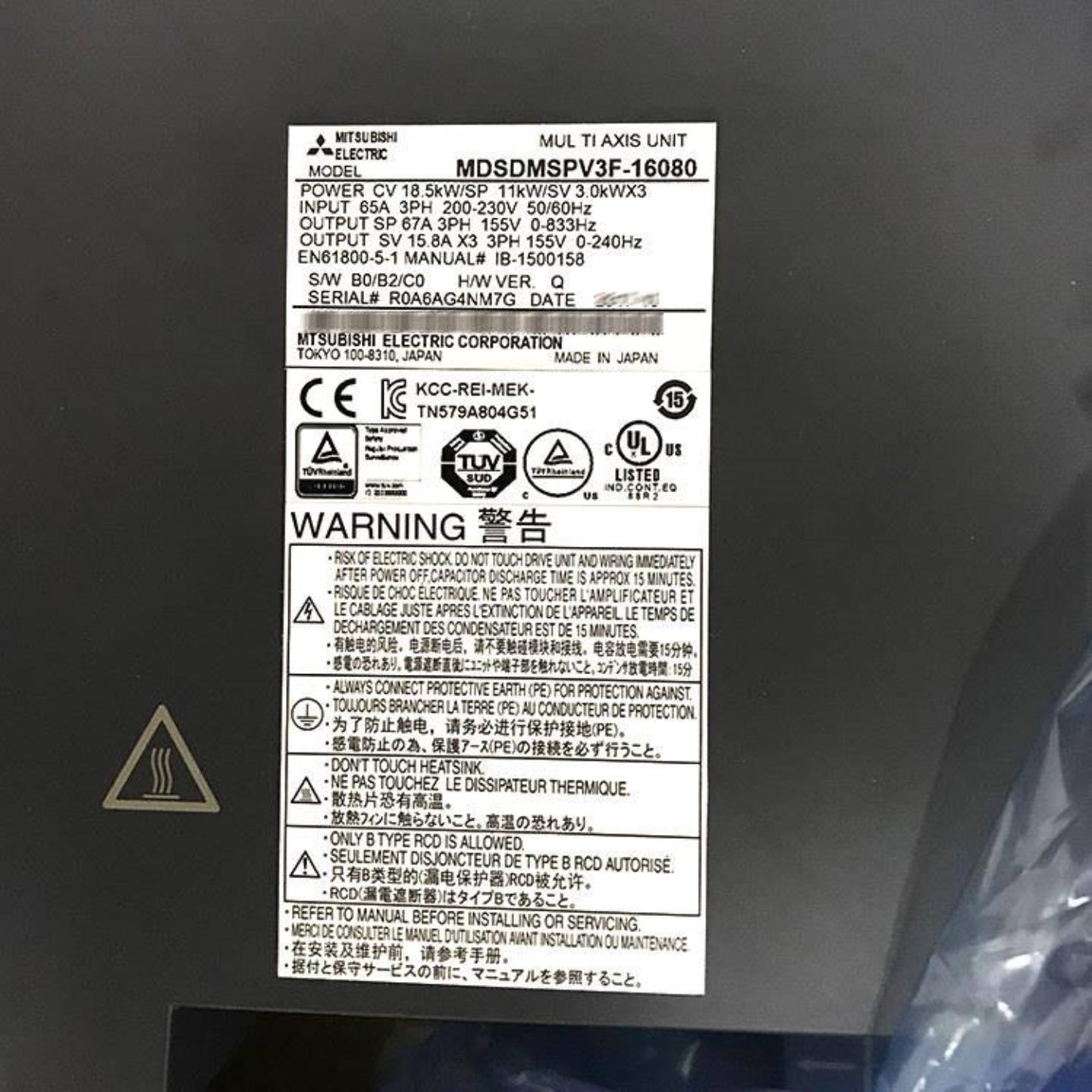 配件MDSDMSPV3F-16080  MDSDMSPV3-16080  三菱伺服驱动器议价