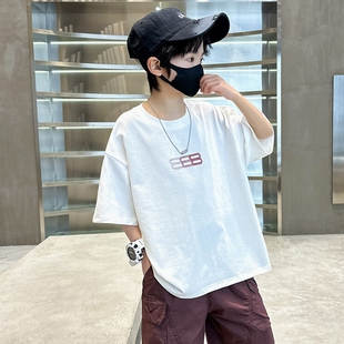 童装男童短袖t恤儿童纯棉潮酷夏装2026新款痞帅中大童薄款上衣服