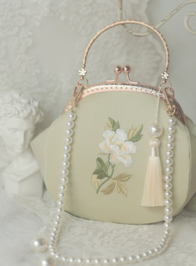 神隐手作博物馆复刻国风刺绣旗袍手提包古风汉服包包口金包流苏包