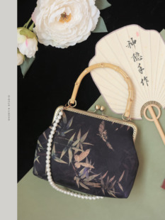神隐手作《浮生如梦》国风蝴蝶竹叶旗袍包包汉服竹节手提包送长辈