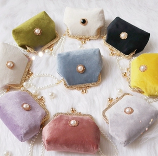 手工免裁剪熨烫口金包DIY材料包零钱包可爱丝绒硬币包初学非成品