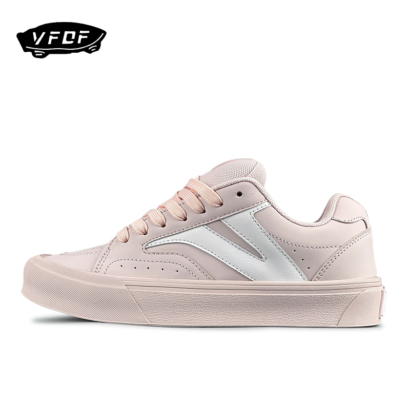 VFDF 面包鞋粉色少女风皮面板鞋2024新款情侣增高透气运动休闲鞋