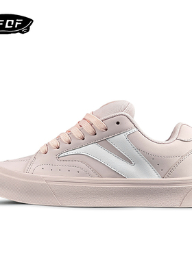 VFDF 面包鞋粉色少女风皮面板鞋2024新款情侣增高透气运动休闲鞋