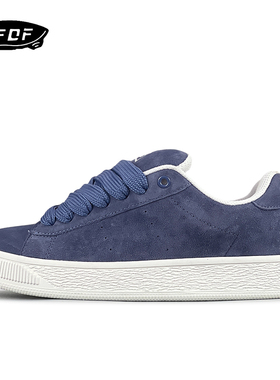 VFDF 海蓝色面包鞋男女2024秋季爆款增高学生休闲鞋情侣运动板鞋