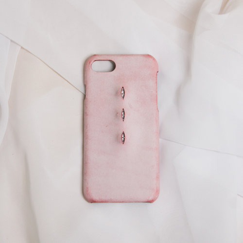 苹果粉色眼睛少女心风手机壳