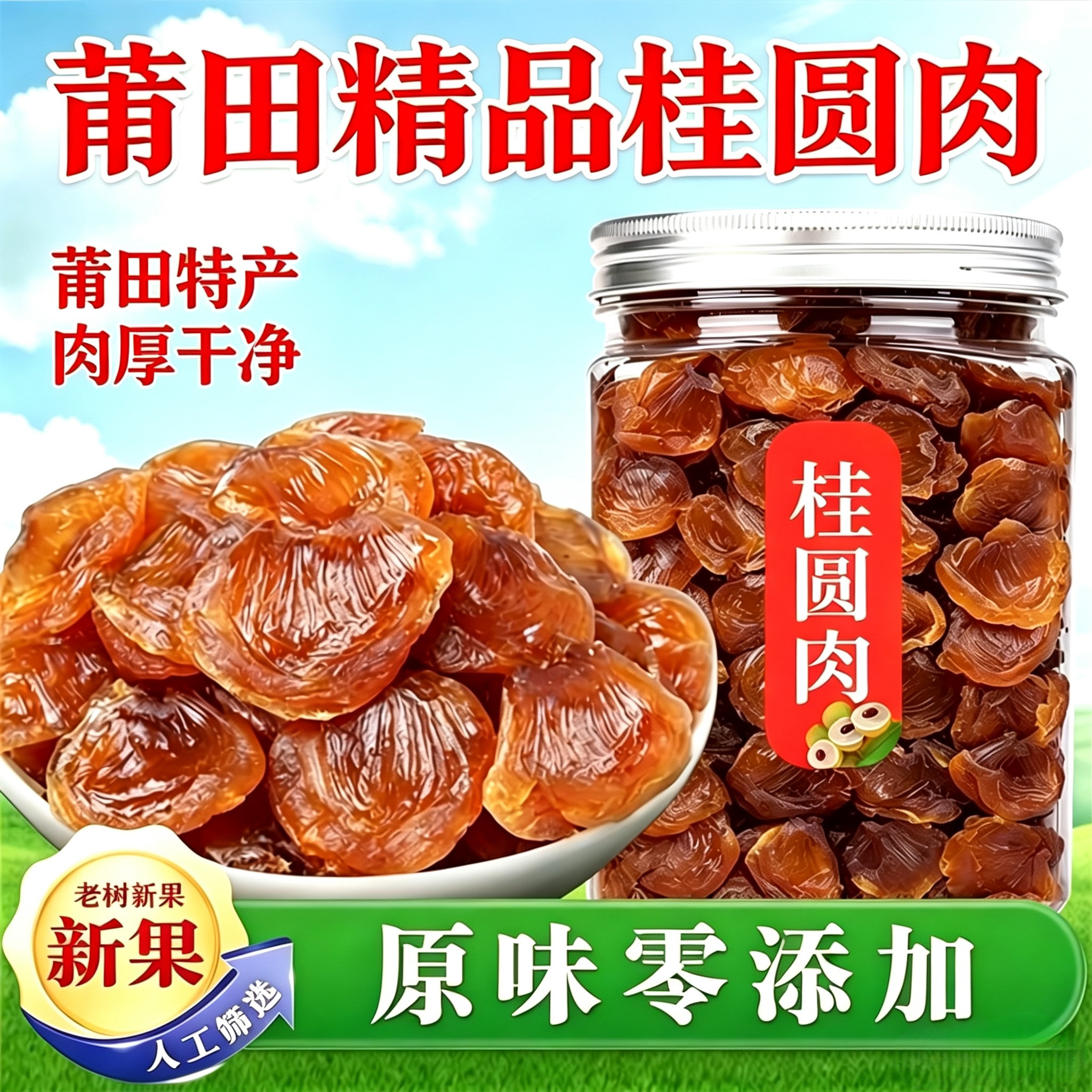 新货福建莆田农家老树无核桂圆肉厚特级龙眼肉500g原味无任何添加