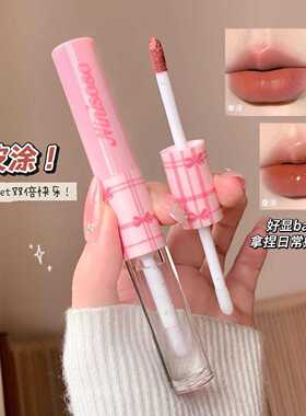 ninisoso蝴蝶结双头唇釉｜哑光+