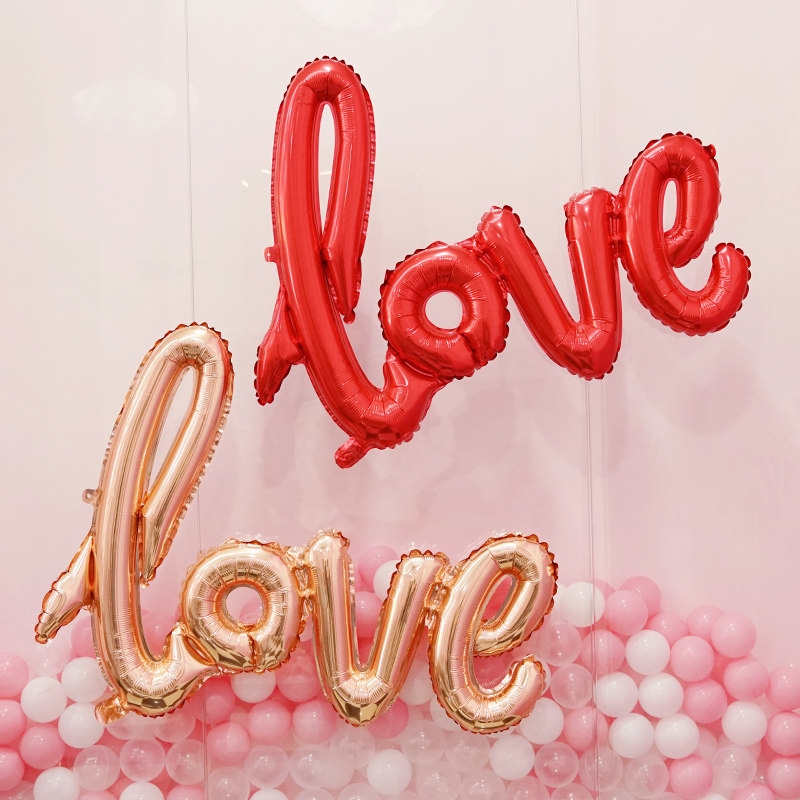 求婚告白结婚连体love心形气球 婚房布置婚庆背景墙装饰英文字母在类目 节庆用品/礼品, 气球/飘空气球, 气球中 - 来自Buy2taobao.com提供专业的淘宝代购服务