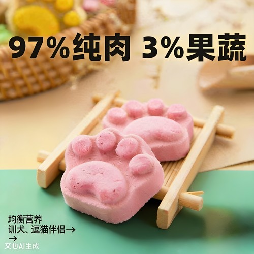 网红猫爪饼猫咪零食生骨肉冻干狗猫零食狗狗零食幼猫主食猫粮狗粮