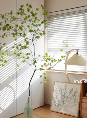 insfeng仿真吊钟真枝假叶日本进口干枝室内大型盆栽落地摆件极简