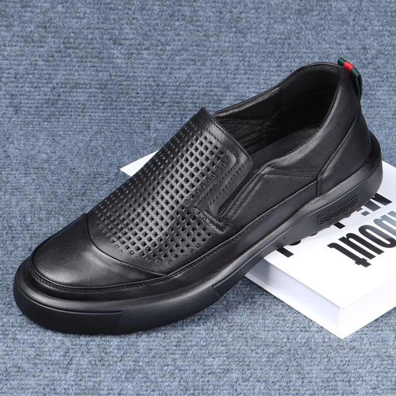 夏季镂空休闲皮鞋乐福鞋