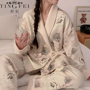 加绒孕期保暖内衣 产后喂奶上衣带胸垫秋冬款 孕妇哺乳秋衣秋裤 套装